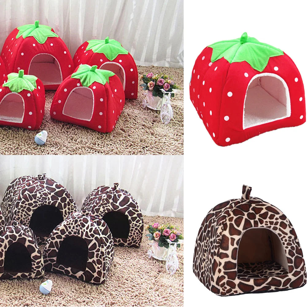 Cozy Kennel Strawberry Pet Bed – A Snug Retreat for Your Furry Friend