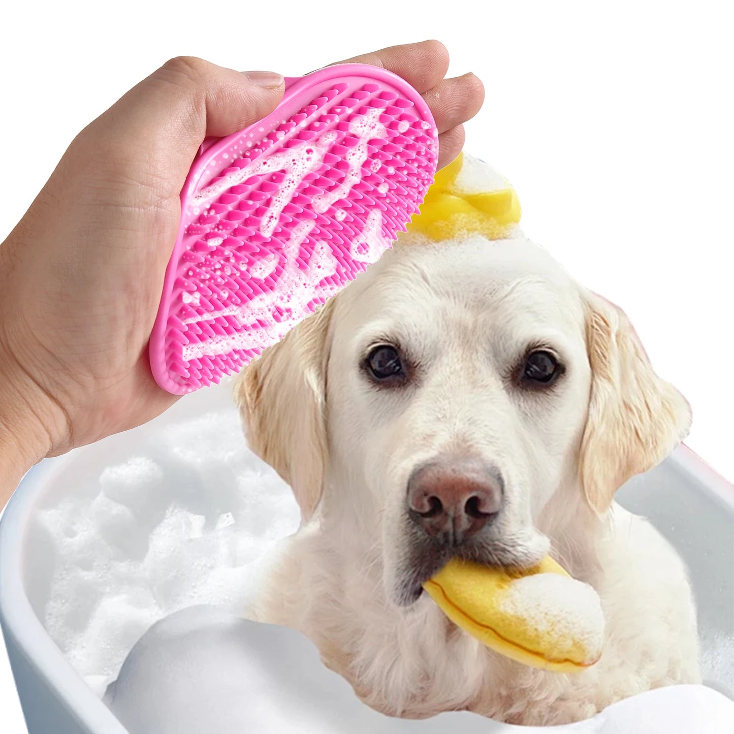 Soft Silicone Dog Bath Brush - Cat Washing Glove, Hair Fur Removal Comb, Pet Grooming Massage Cleaning Scrubber