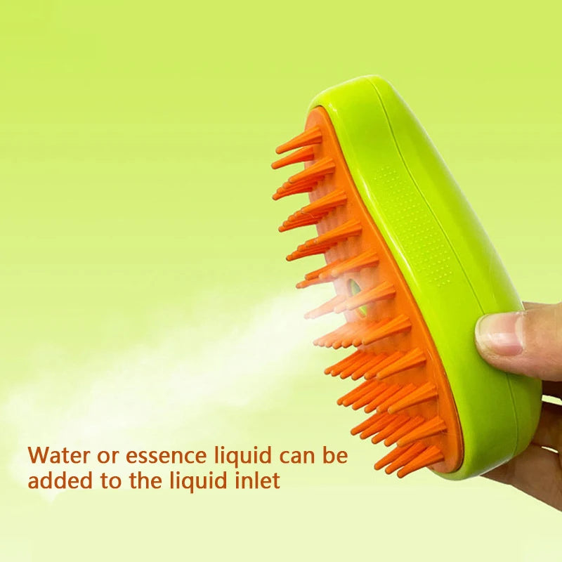 Electric Cat & Dog Steam Brush - Pet Grooming Water Spray Comb, Soft Silicone Depilation Hair Brush