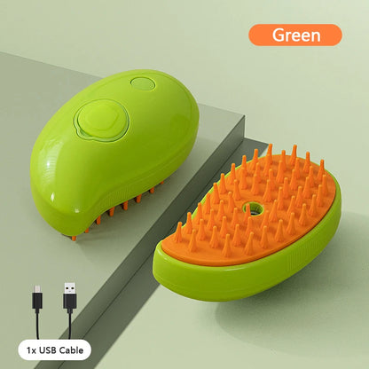 Electric Cat & Dog Steam Brush - Pet Grooming Water Spray Comb, Soft Silicone Depilation Hair Brush