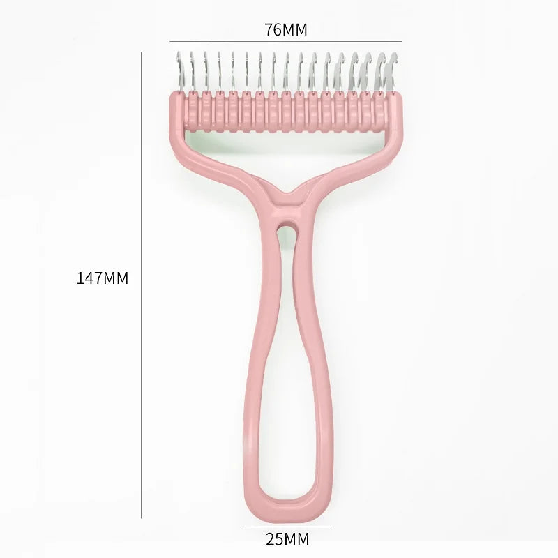 Cat Brush & Fur Knot Cutter - Pet Hair Removal Comb, Dog Grooming Shedding Tool, Double-Sided Stainless Steel Brush for Cats & Dogs