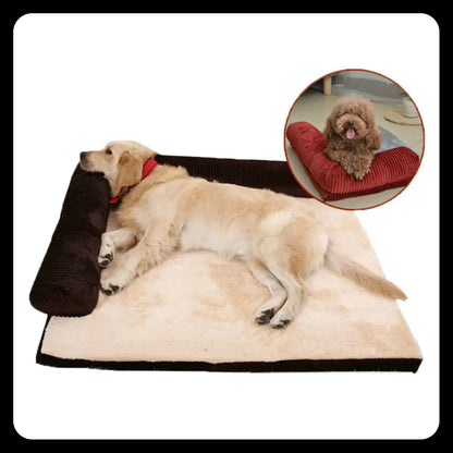 Corduroy Pet Sofa - Comfortable Dog Bed with Non-Slip Base