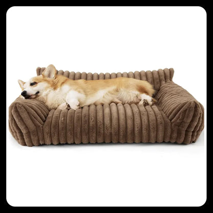 Bedsure Cute Cat Dog Sofa - Soft Corduroy Fleece Pet Bed