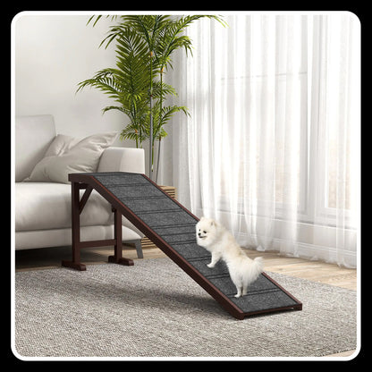 PawHut Ramp for Dog Bed – Dog Pet Ramp with Non-Slip Carpet and Top Platform