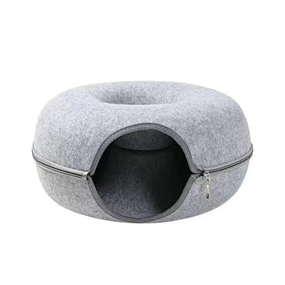 Donut Cat Bed Pet Cat Tunnel – Interactive Playground and Cozy Retreat