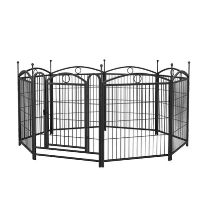 32-Inch 8-Panel Metal Dog Playpen for Indoor & Outdoor Use