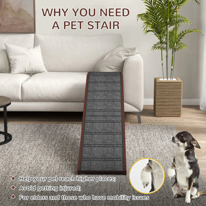 PawHut Ramp for Dog Bed – Dog Pet Ramp with Non-Slip Carpet and Top Platform