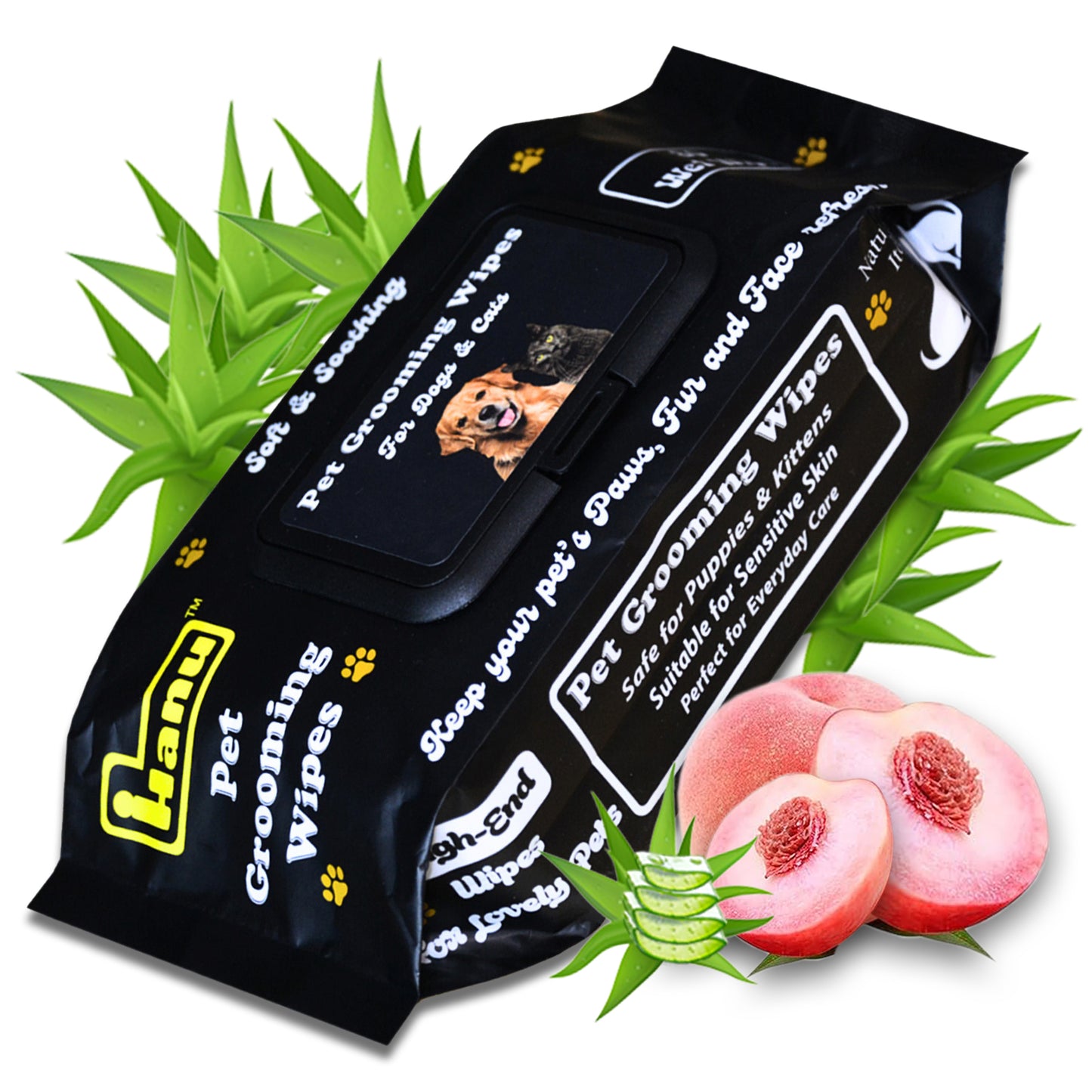 Hanu Pet Grooming Wipes - Gentle Cleaning for Your Furry Friends