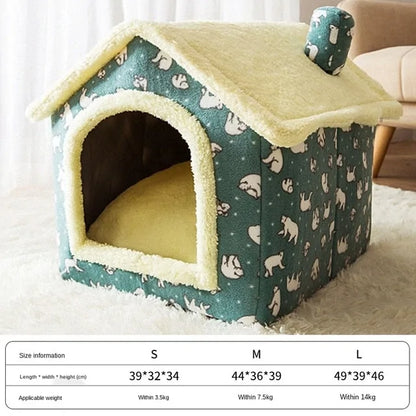 Foldable Deep Sleep Pet Dog Cat House – Cozy, Warm, and Convenient Retreat for Small Pets Dogs Cats