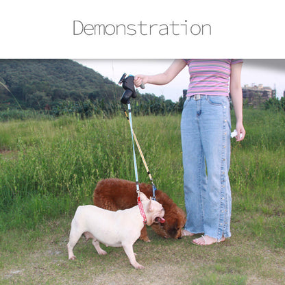 Dual Dog Leash with Light – Retractable, Adjustable, Tangle-Free Design for Two Dogs