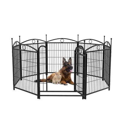 32-Inch 8-Panel Metal Dog Playpen for Indoor & Outdoor Use