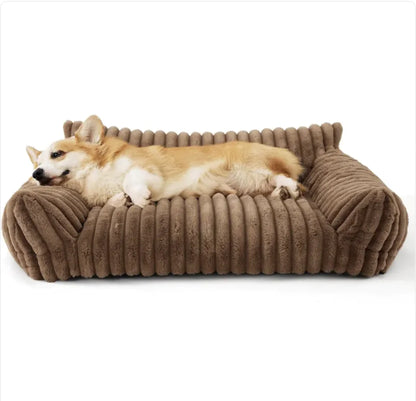 Bedsure Cute Cat Dog Sofa - Soft Corduroy Fleece Pet Bed