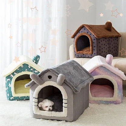 Foldable Deep Sleep Pet Dog Cat House – Cozy, Warm, and Convenient Retreat for Small Pets Dogs Cats