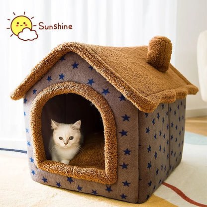 Foldable Deep Sleep Pet Dog Cat House – Cozy, Warm, and Convenient Retreat for Small Pets Dogs Cats