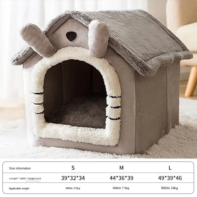 Foldable Deep Sleep Pet Dog Cat House – Cozy, Warm, and Convenient Retreat for Small Pets Dogs Cats