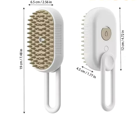 Pet Grooming Comb with Electric Spray – Soft Silicone Brush for Cats and Dogs