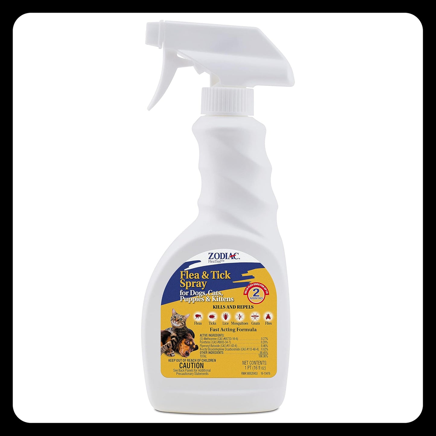Zodiac Flea & Tick Spray for Dogs, Cats, Puppies & Kittens – 16 fl oz