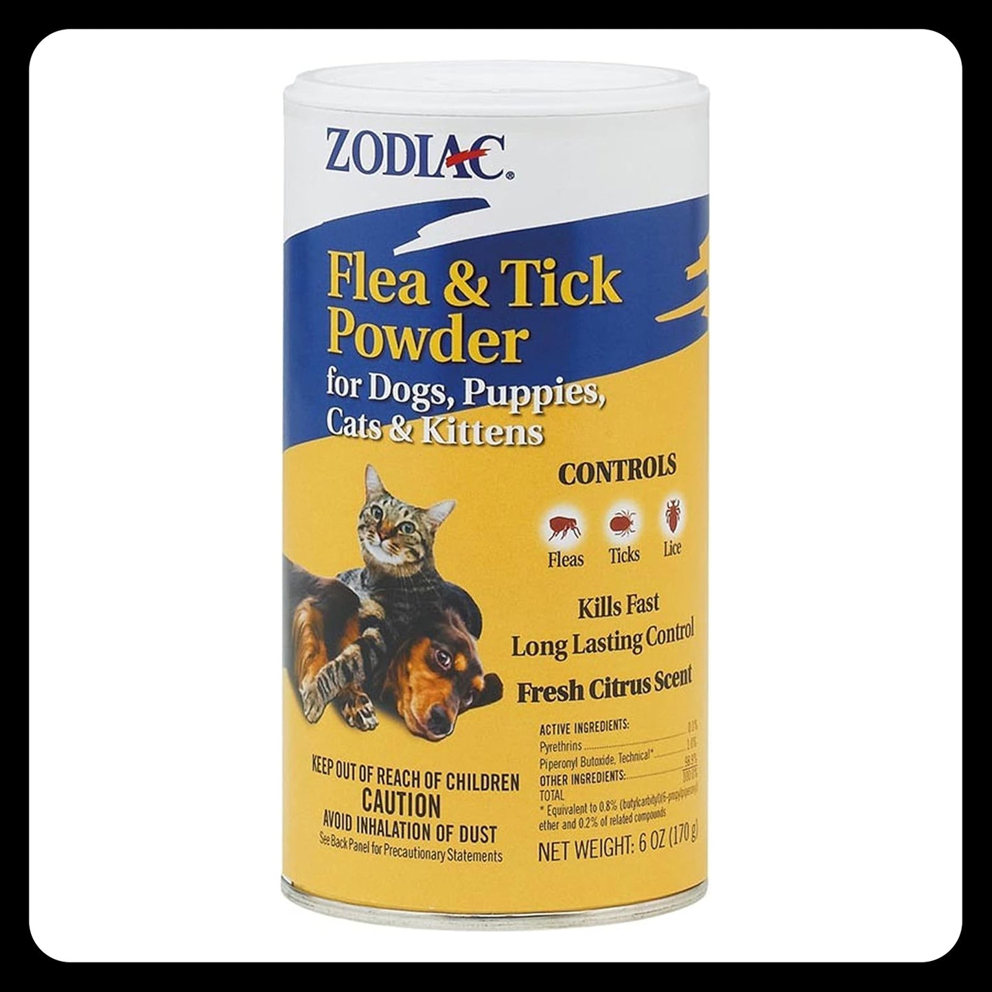 Zodiac Flea & Tick Powder for Dogs, Puppies, Cats & Kittens – 6 oz