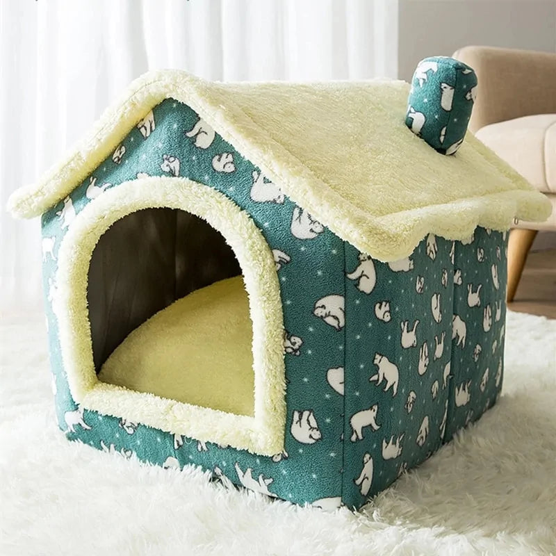 Foldable Deep Sleep Pet Dog Cat House – Cozy, Warm, and Convenient Retreat for Small Pets Dogs Cats