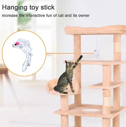 70.9-Inch Cat Climbing Frame in Cream White