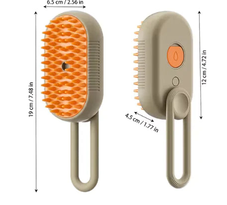 Pet Grooming Comb with Electric Spray – Soft Silicone Brush for Cats and Dogs