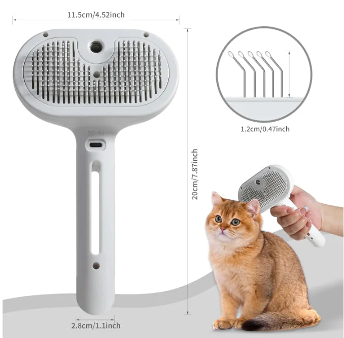 Pet Hair Removal Spray Brush – Effortless Grooming for Cats & Dogs